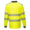 Polo haute visibilité manches longues classe 3 Jaune/noir – Portwest T184