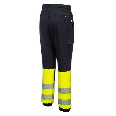 Jogging haute visibilité flexible classe 1 genoux renforcés Noir/jaune – Portwest KX341