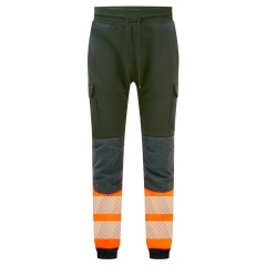 Jogging haute visibilité flexible classe 1 genoux renforcés Noir/orange – Portwest KX341