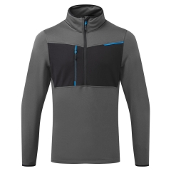 Sweat semi-zippé polaire anti-snag WX3 Gris métal – Portwest T755