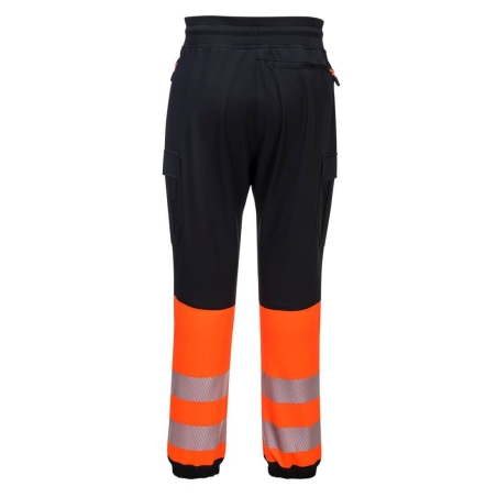 Jogging haute visibilité flexible classe 1 genoux renforcés Noir/orange – Portwest KX341