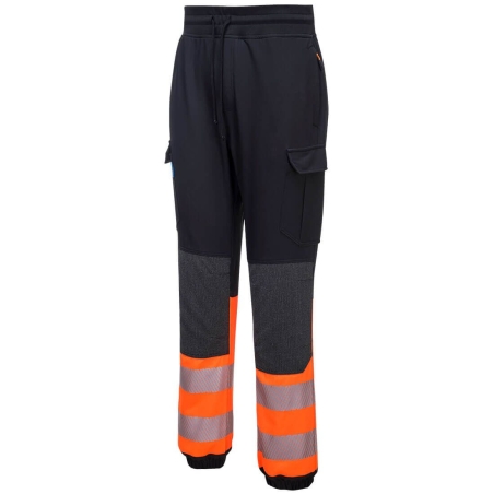 Jogging haute visibilité flexible classe 1 genoux renforcés Noir/orange – Portwest KX341