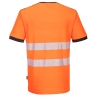 T-shirt col V haute visibilité bandes segmentées classe 2 Orange/noir – Portwest PW310