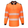Polo haute visibilité manches longues classe 3 Orange/noir – Portwest T184