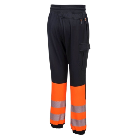 Jogging haute visibilité flexible classe 1 genoux renforcés Noir/orange – Portwest KX341