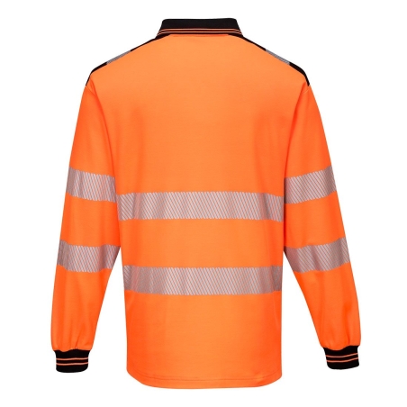 Polo haute visibilité manches longues classe 3 Orange/noir – Portwest T184