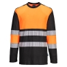 T-shirt haute visibilité manches longues classe 1 Orange/noir – Portwest PW312