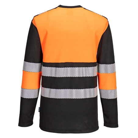 T-shirt haute visibilité manches longues classe 1 Orange/noir – Portwest PW312