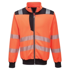 Sweatshirt haute visibilité zippé classe 2 et 3 Orange/noir – Portwest PW370