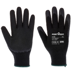 Gant tricoté enduit latex classique Noir – Portwest A150