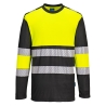 T-shirt haute visibilité manches longues classe 1 Jaune/noir – Portwest PW312