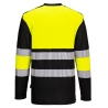 T-shirt haute visibilité manches longues classe 1 Jaune/noir – Portwest PW312