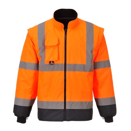 Parka haute visibilité 7-en-1 imperméable classe 3 Orange/marine – Portwest S426