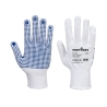 Gant tricoté sans couture enduit picots PVC Blanc/bleu – Portwest A110