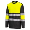 T-shirt haute visibilité manches longues classe 1 Jaune/noir – Portwest PW312