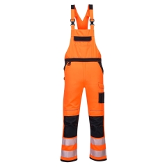 Cotte à bretelles haute visibilité multipoches classe 2 Orange/noir – Portwest PW344