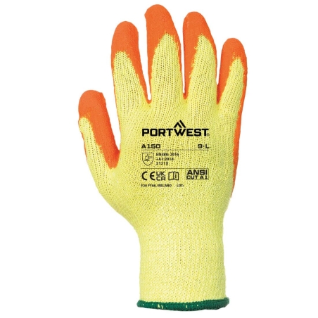 Gant tricoté enduit latex classique Orange – Portwest A150