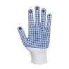 Gant tricoté sans couture enduit picots PVC Blanc/bleu – Portwest A110