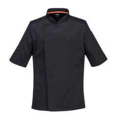Veste de cuisine manches longues stretch maille aérée Noir – Portwest C746