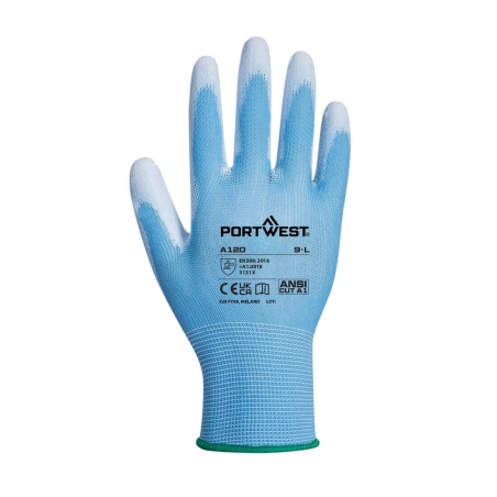 Gant de travail enduit PU haute dextérité Bleu – Portwest A120