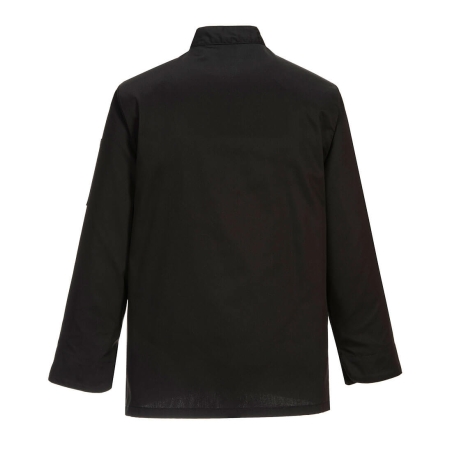 Veste de cuisine unisexe polycoton Somerset Noir – Portwest C834