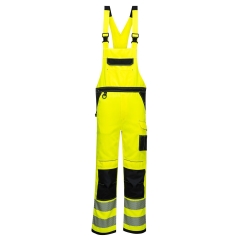 Cotte à bretelles haute visibilité multipoches classe 2 Jaune/noir – Portwest PW344