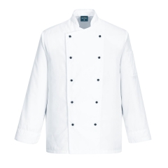 Veste de cuisine unisexe polycoton Somerset Blanc – Portwest C834