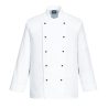 Veste de cuisine unisexe polycoton Somerset Blanc – Portwest C834