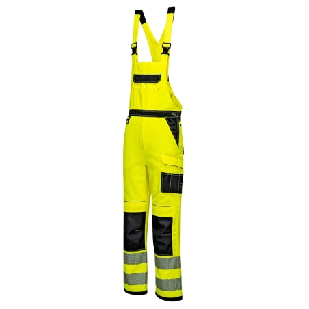 Cotte à bretelles haute visibilité multipoches classe 2 Jaune/noir – Portwest PW344