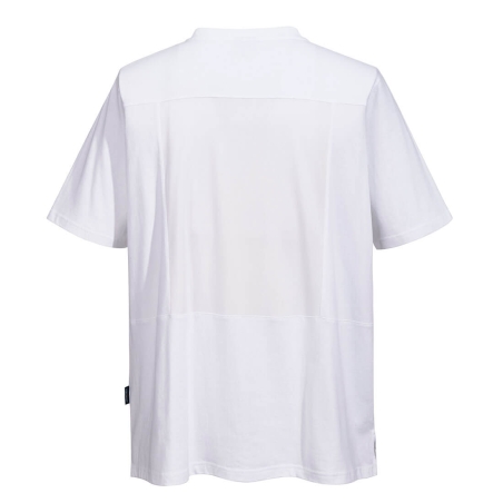 T-shirt de cuisine 100% coton avec panneau MeshAir dans le dos Blanc – Portwest C195