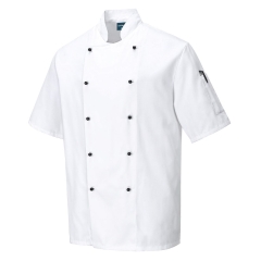 Veste de cuisine manches courtes style classique Blanc – Portwest C734