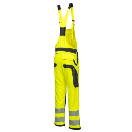 Cotte à bretelles haute visibilité multipoches classe 2 Jaune/noir – Portwest PW344
