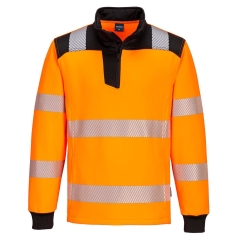 Sweat-shirt haute visibilité zippé bandes réfléchissantes classe 3 Orange/noir – Portwest PW326