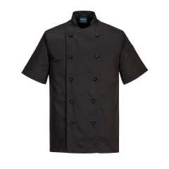 Veste de cuisine manches courtes style classique Noir – Portwest C734