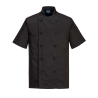 Veste de cuisine manches courtes style classique Noir – Portwest C734