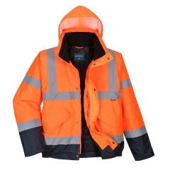 Blouson haute visibilité bicolore matelassé imperméable classe 3 Orange/marine – Portwest S266
