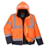 Blouson haute visibilité bicolore matelassé imperméable classe 3 Orange/marine – Portwest S266