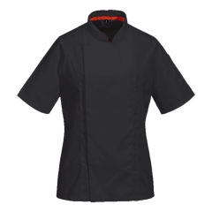 Veste de cuisine manches courtes panneaux maille aérés Noir – Portwest C736