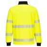Sweat-shirt haute visibilité zippé bandes réfléchissantes classe 3 Jaune/noir – Portwest PW326