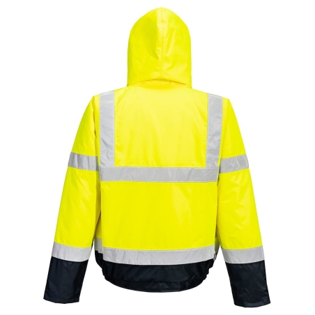Blouson haute visibilité bicolore matelassé imperméable classe 3 Jaune/marine – Portwest S266