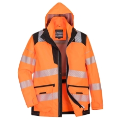 Parka haute visibilité 5-en-1 imperméable toutes saisons Orange/noir – Portwest PW367