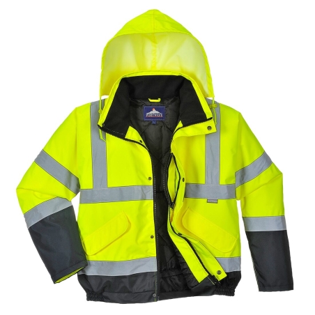 Blouson haute visibilité bicolore matelassé imperméable classe 3 Jaune/marine – Portwest S266