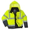 Blouson haute visibilité bicolore matelassé imperméable classe 3 Jaune/marine – Portwest S266