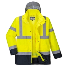 Parka haute visibilité 4 en 1 bicolore contrastée classe 3 Orange/marine – Portwest S471YNR