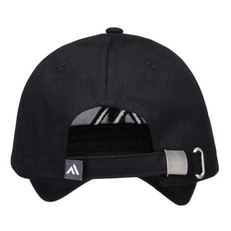 Casquette baseball six panneaux ajustable Noir – Portwest HA31