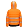 Doudoune chauffante haute visibilité avec capuche Orange/noir – Portwest S548