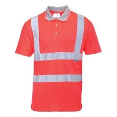 Polo haute visibilité manches courtes classe 2 Rouge – Portwest S477