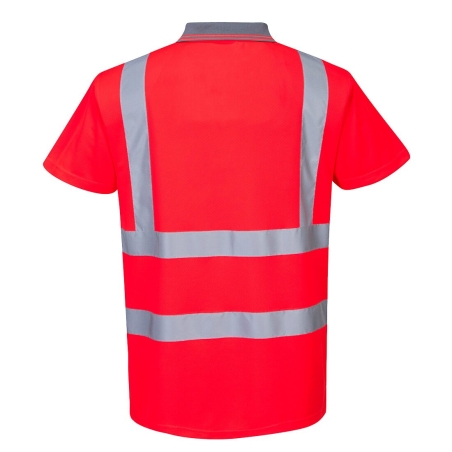 Polo haute visibilité manches courtes classe 2 Rouge – Portwest S477