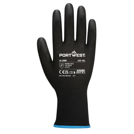 Gant enduit PU tactile pour écran assemblage électronique Noir – Portwest A195