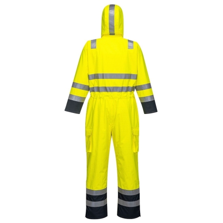 Combinaison de pluie haute visibilité Bizflame multirisque Jaune/marine – Portwest S775